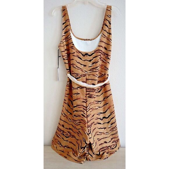 WeWoreWhat WWAB22-2XMWH Womens Sz L Brushed Nylon Tiger Scoop Neck Bodysuit - Picture 2 of 9